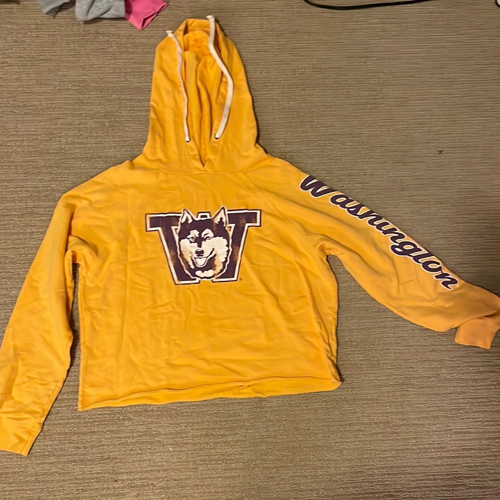 University of Washington cropped hoodie, size medium